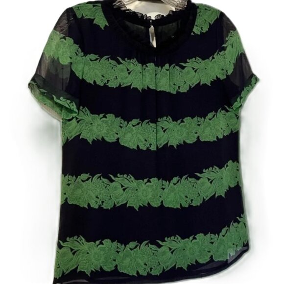 J.Crew Silk Floral Striped Top, 6 - Picture 3 of 8